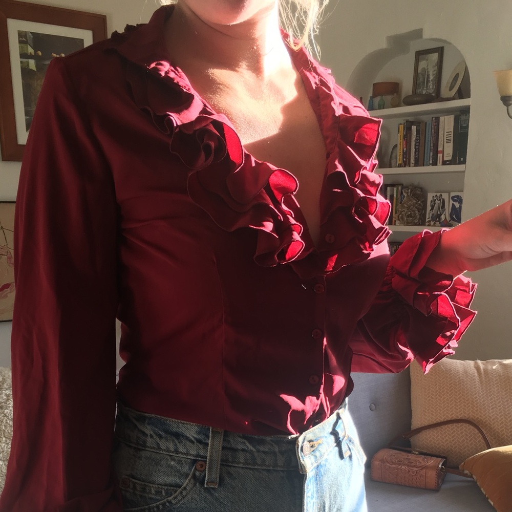 Vintage Crimson Blouse